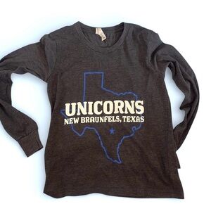 Unicorns Kids Long Sleeve Shirt - Black Sz Small 6/8 EUC